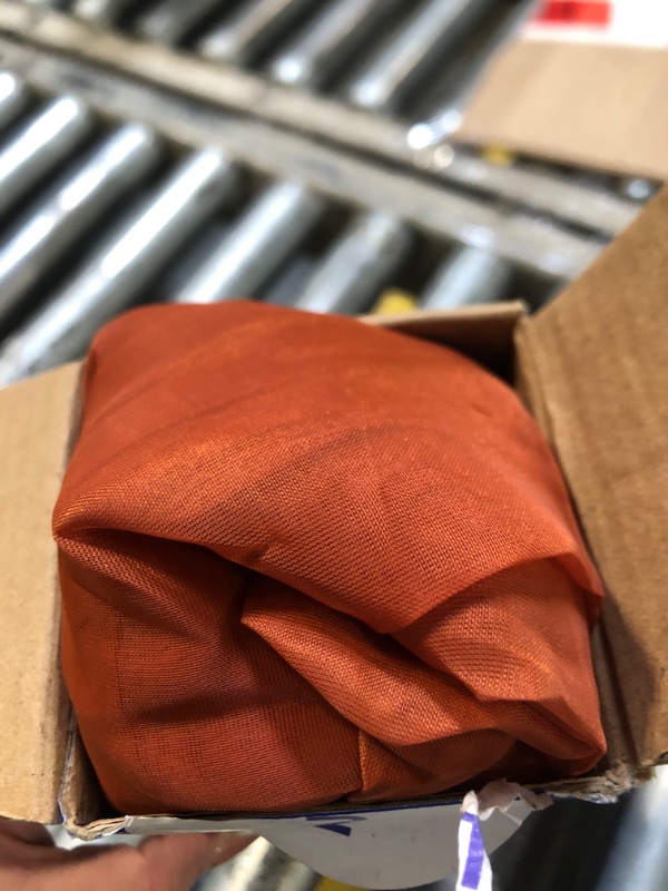 Photo 1 of MIULEE Sheer Window Scarf Valance Extra Long Topper Terracotta Elegant Swag Curtains Luxury Draping Fabric for Wedding Arch Party Ceremony Canopy Bed Fall Decor, 54'' x 216'' One Panel, Burnt Orange