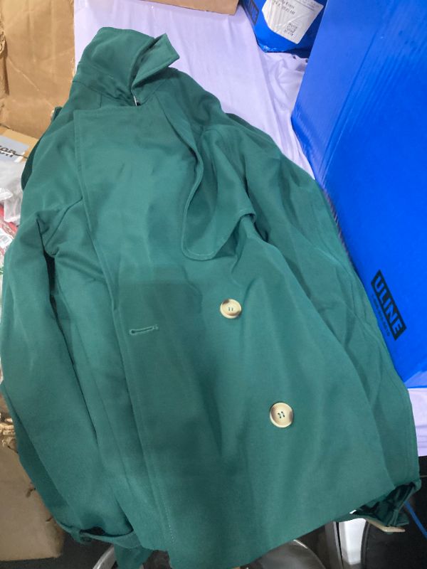 Photo 1 of ***MEDIUM SIZE*** ZESICA Womens Long Sleeve Crop Trench Coat Lapel Double Breasted Loose Casual Jacket with Pockets
