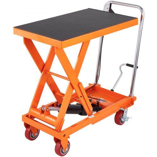 Photo 1 of ***SIMILAR ITEM*** VEVOR Hydraulic Lift Table Cart, 500lbs Capacity 28.5" Lifting Height, Manual Single Scissor Lift Table with 4 Wheels and Non-slip Pad, Hydraulic Scissor Cart for Material Handling, Gray