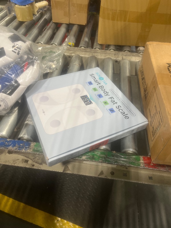 Photo 1 of Runstar Smart Scale for Body Weight and Fat Percentage, High Accuracy Digital Bathroom Scale FSA or HSA Eligible with LCD Display for BMI 13 Body Composition Analyzer Sync with Fitness App - White