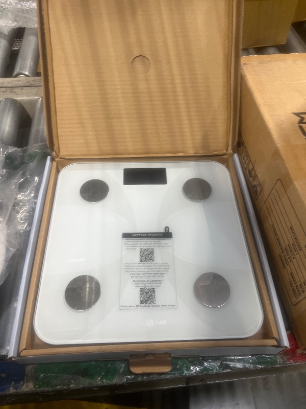 Photo 1 of Runstar Smart Scale for Body Weight and Fat Percentage, High Accuracy Digital Bathroom Scale FSA or HSA Eligible with LCD Display for BMI 13 Body Composition Analyzer Sync with Fitness App - White