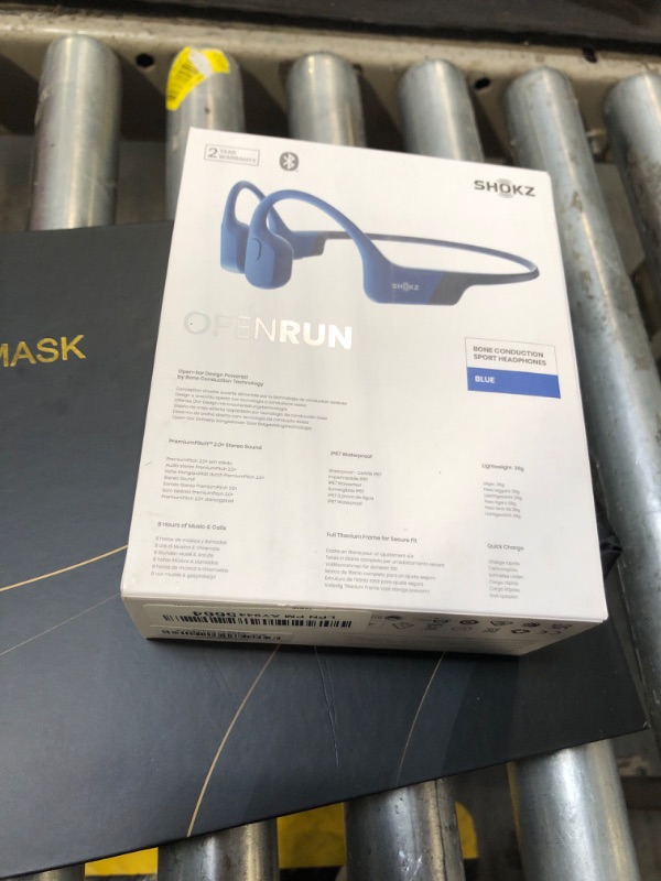 Photo 1 of **MISSING CHARGER ****SHOKZ OpenRun (AfterShokz Aeropex) - Open-Ear Bluetooth Bone Conduction Sport Headphones - Sweat Resistant Wireless Earphones for Workouts and Running - Built-in Mic, with Headband