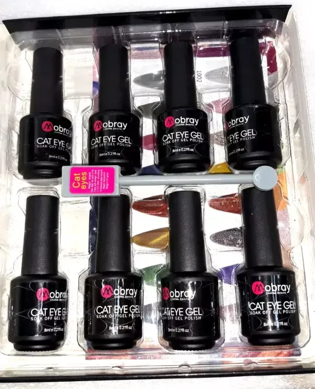 Photo 1 of 8 Piece Mobray Color Gel Nail Polish Kit Winter Colors Cat Eye New