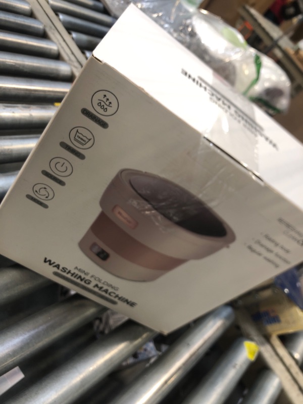 Photo 1 of Portable Mini Washing Machine, 18L Portable Mini Washing Machine, Collapsible Washer with Dryer, Small Foldable Laundry Washer, Apartment, RV, Socks, Baby Clothes, Underwear (Brown)