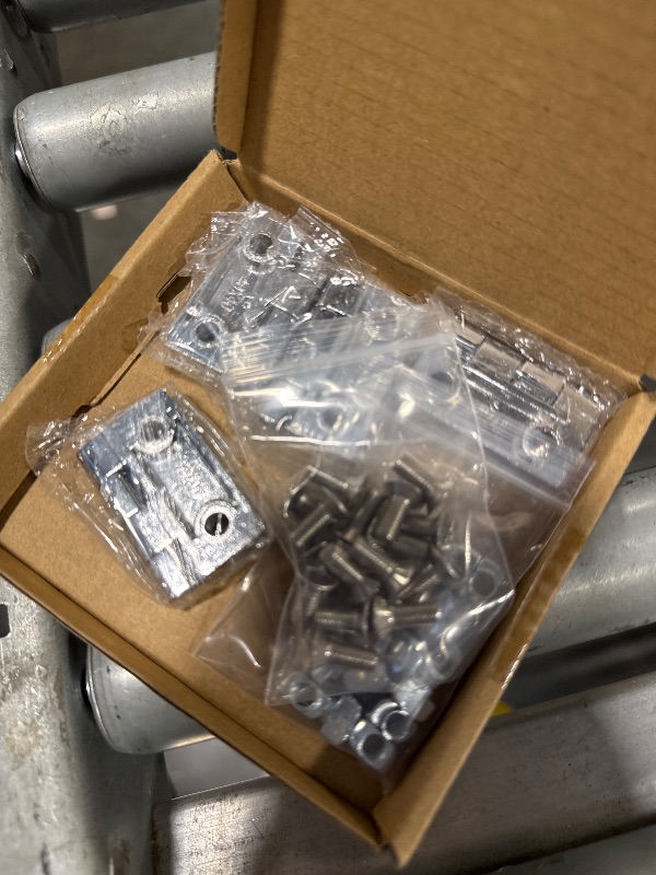 Photo 2 of 1" x 1" 1010 Series Aluminum Extrusion Profiles Frame Hinge Install Kit Connector Set, 4pcs Zinc Alloy Hinge with T-Nuts Hex Screw Bolt for 1 Inch x 1 Inch Extrusion Profiles Rail