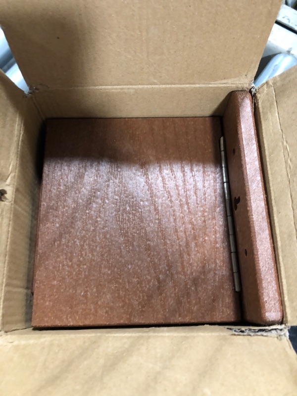 Photo 1 of Kingsyard Squirrel Feeder Box for Outside, Recycled Plastic Squirrel Feeder with Removable Metal Front Panel & Perch, Easy to Fill & Clean, Weather-Proof Roof (Brown)