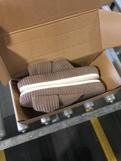 Photo 1 of ***SIZE 36-37  US 6*** Chantomoo Slippers for Women Memory Foam House Bedroom Corduroy Bow Crossbands Slide Slipper Shoes Comfy Trendy Gift Slippers Brown