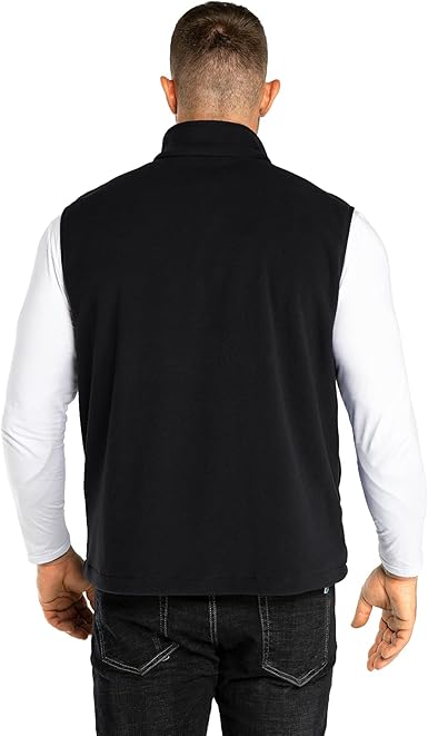 Photo 1 of 33,000ft Men's Fleece Vest, Lightweight Warm Zip Up Polar Vests Outerwear with Zipper Pockets, Sleeveless Jacket 