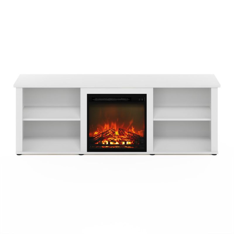Photo 1 of 21348WHS 70 in. Classic TV Stand with Fireplace, Solid White
