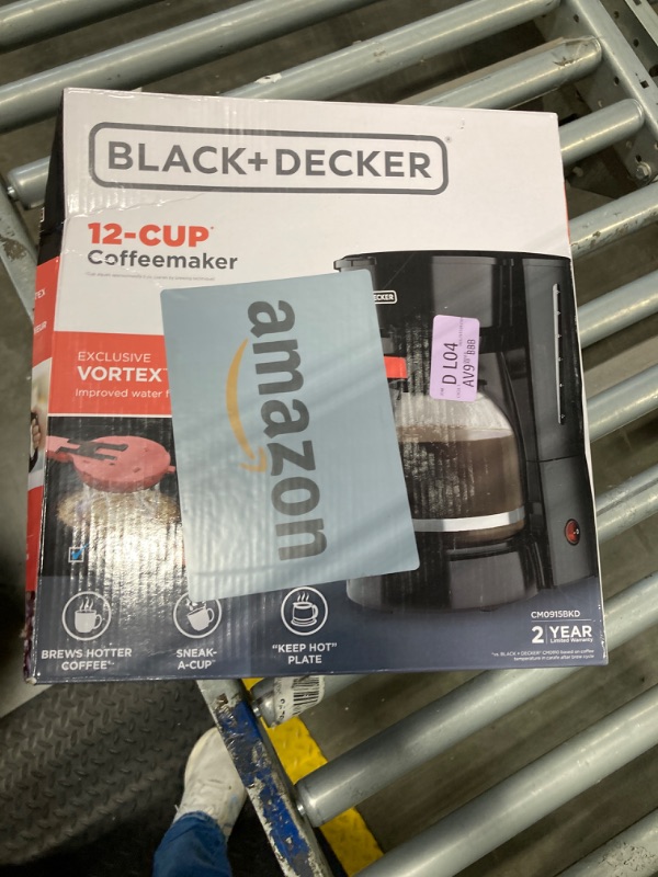 Photo 2 of **MISSING CARAFE**BLACK+DECKER 12-Cup Coffee Maker with Easy On/Off Switch, Easy Pour, Non-Drip Carafe with Removable Filter Basket, Vortex Technology, Black