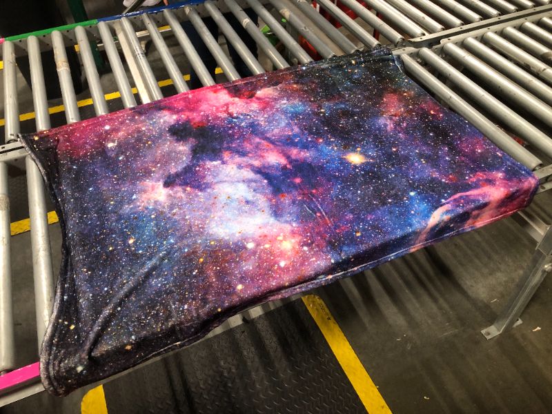 Photo 1 of ***for little kids size*** KYKU Soft Galaxy Blanket Fleece Purple Nebula Throw Blanket Universe Small Outer Space Adult and Child Comfy Home for Living Room Sofa Nap Cozy Pretty Abstract Art Printed Design Gifts