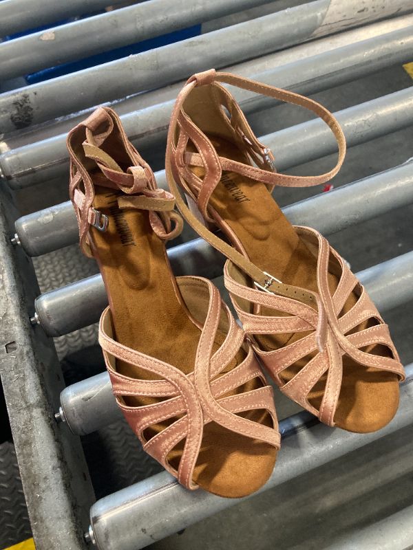 Photo 1 of ***SIZE 8.5*** TTdancewear Dance Shoes for Women Low Heel Ballroom Dance Shoes Salsa Latin Practice Dancing Shoes Cuban Heels 1.5"(8.5,Nude)