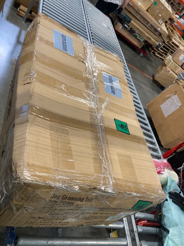 Photo 1 of VEVOR 34" Pet Dog Bathing Station w/Ramp, Professional Stainless Steel Dog Grooming Tub w/Storage Drawer, Faucet,Rich Accessory, Dog Bathtub for Large,Medium,Small Pets, Washing Sink for Home(Left)