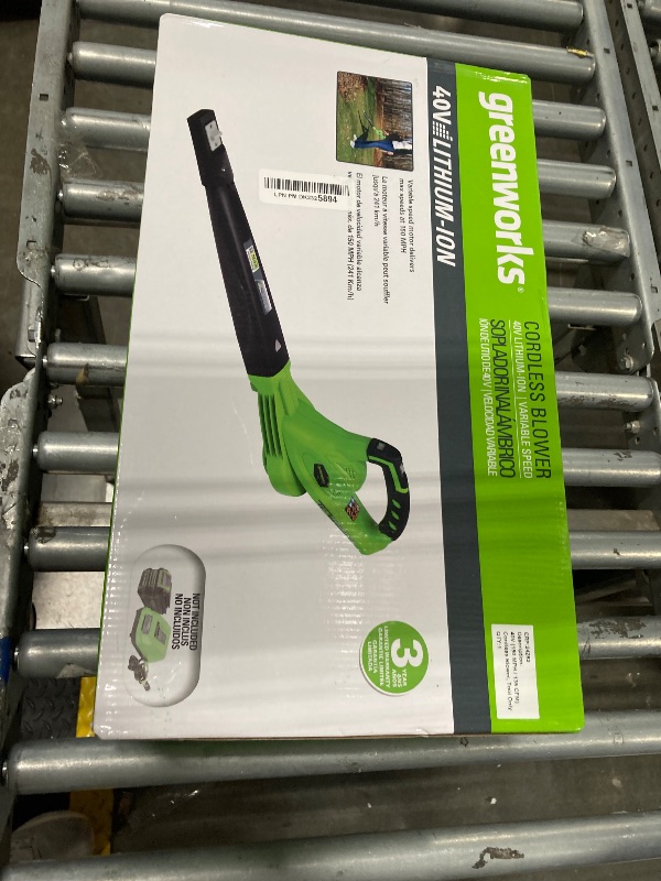 Photo 1 of ***only tool, unable test item*** Greenworks 40V (150 MPH / 130 CFM / 75+ Compatible Tools) Cordless Leaf Blower, Tool Only