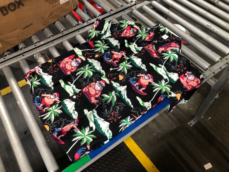 Photo 1 of ***MEDIUM SIZE*** uideazone Mens Ugly Christmas Button Down Shirt Hawaiian Santa Claus Shirts Caribbean Coast Party Short Sleeve Top M
