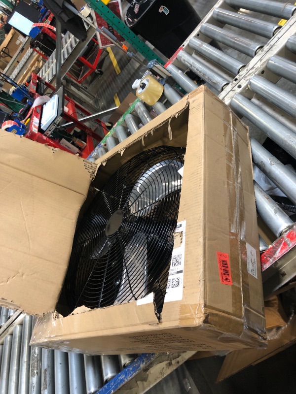 Photo 1 of **USED***Amazon Basics 20" High-Velocity Heavy-Duty Industrial Floor Fan, 3 Speeds, Metal Construction and Aluminum Blades, Ideal for Industrial & Commercial Spaces, 125W, Black, 9.45"D x 23.43"W x 23.82"H
