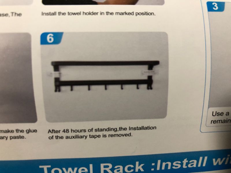 Photo 1 of 24 Inch Towel Racks for Bathroom with Towel Bar, Foldable Bath Towel Holder Hanger with 7Hook, Rustproof Towel Shelf Organizer Wall Mounted for Lavatory Storage Washroom Toilet Gray