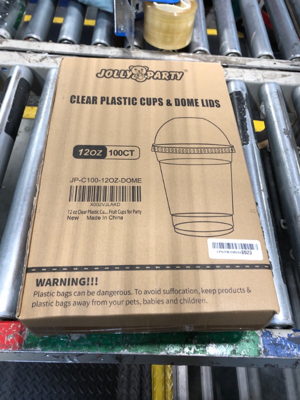 Photo 1 of 100 PACK 12 oz Clear Plastic Cups with Dome Lids, Disposable Dessert Parfait Cups for Ice Cream, Iced Cold Coffee Drinks, Cupcake, Fruit for Party