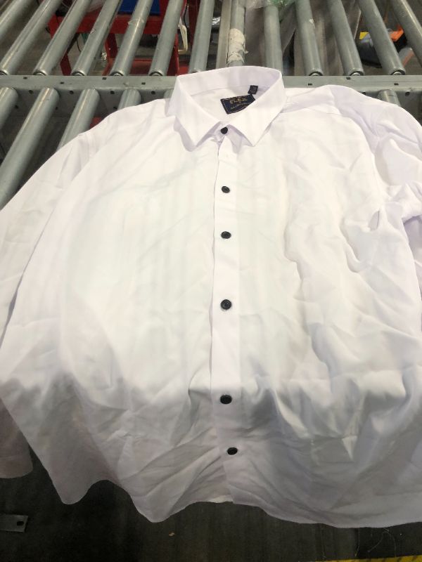 Photo 1 of J.VER Men's Dress Shirts Stretch Long Sleeve Formal Shirt Solid Business Casual Button Down Shirts for Wedding Prom White