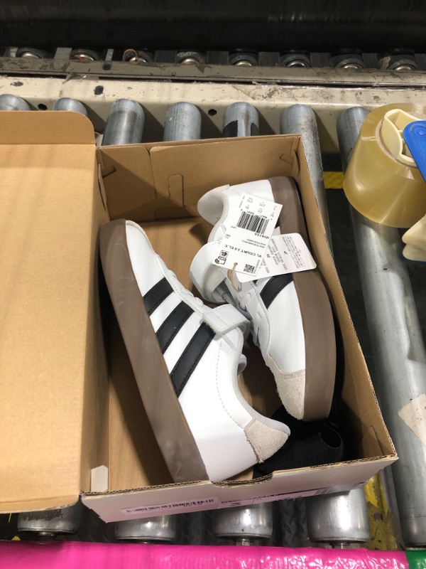 Photo 1 of adidas VL Court 3.0 Elastic Lace Sneaker, White/Black/Grey, 3 US Unisex Little Kid