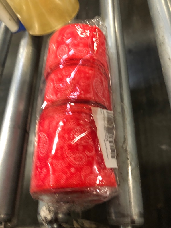 Photo 1 of 
Red Paisley Ribbon for Wreath Bow Wrapping Gifts, Western Cowboy Vintage Red Bandanna Ribbon for Gift Wrapping Craft Party Supplies Decoration 2.5" X 10 Yard Wired Spring Summer Gift Ribbon