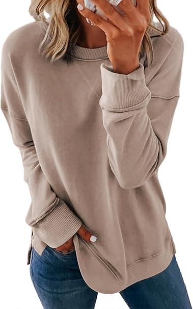 Photo 1 of 
Dokotoo Women's Casual Crew Neck Sweatshirt Loose Soft Long Sleeve Pullover Tops