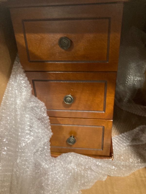 Photo 1 of LITTLE TREE Fully Assembled End Table, Set of 2 Narrow Side Table with 3 Drawers, Pre-Assembled Nightstand Slim Bedside Table for Small Spaces, Living Room, Bedroom, Brown