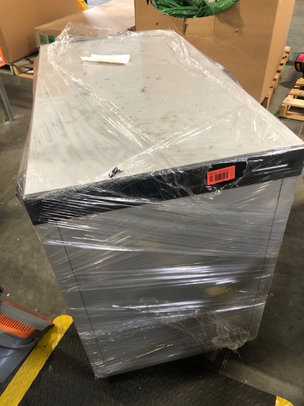 Photo 1 of Commercial Chest Freezer, 10.2 Cu.Ft Chest Freezer 6 Temp Control(-0.4°F To 50°F), Large Deep Freezer with Lock, Ice Scoop, 2 Removable Baskets, Silver Freezer Suitable for Ice Cream, Bulk Storage