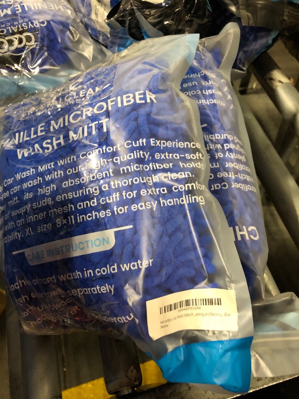 Photo 1 of 2 Pack Car Wash Mitt Microfiber - Double-Sided 70/30 Premium Chenille for Scratch-Free, Lint-Free Detailing - High-Density, Extra-Absorbent Wash Mitts for Car Washing & Accessories - Large 11x8 Inch pack of 2