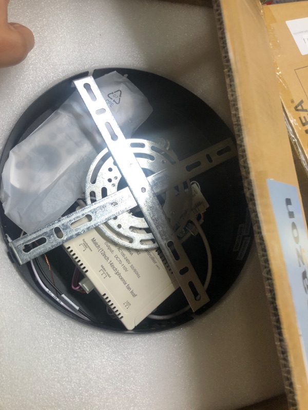 Photo 1 of Black-Star ring Ceiling Fans with Lights and Remote, 27 Inch Modern Low Profile Flush Mount Ceiling Fan, Dimmable LED Ceiling Light Fixture, Small Ceiling Fans for Bedroom, Kitchen, Indoor-Black