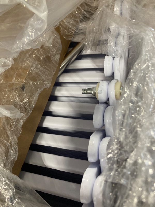 Photo 1 of 12 Steps Attic Stairs,Wall Mounted Folding Loft Ladder,Retractable Collapsible Stairs,Extension Steps Ladder with Armrests,Telescoping with Pulldown System (White, Step 12)