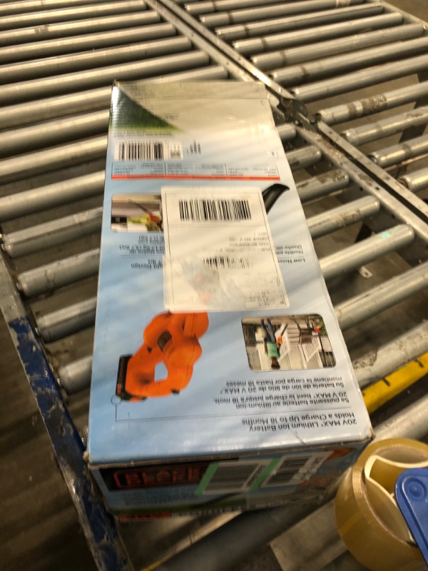Photo 1 of **CHARGER ERROR**
BLACK+DECKER 20V MAX Cordless Leaf Blower, Lawn Sweeper, 130 mph Air Speed, Lightweight Design, Battery and Charger Included (LSW221)