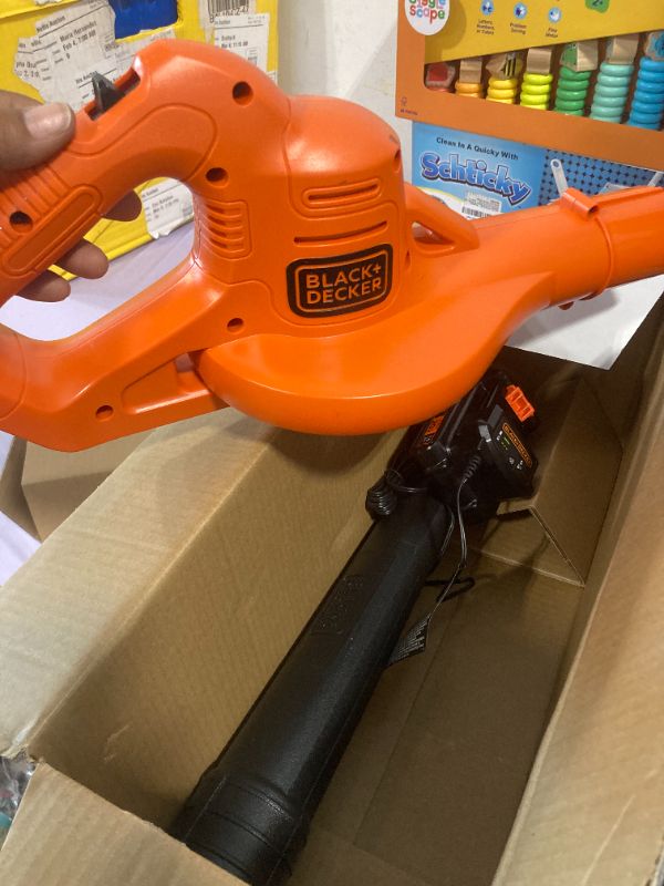 Photo 1 of **CHARGER ERROR**
BLACK+DECKER 20V MAX Cordless Leaf Blower, Lawn Sweeper, 130 mph Air Speed, Lightweight Design, Battery and Charger Included (LSW221)