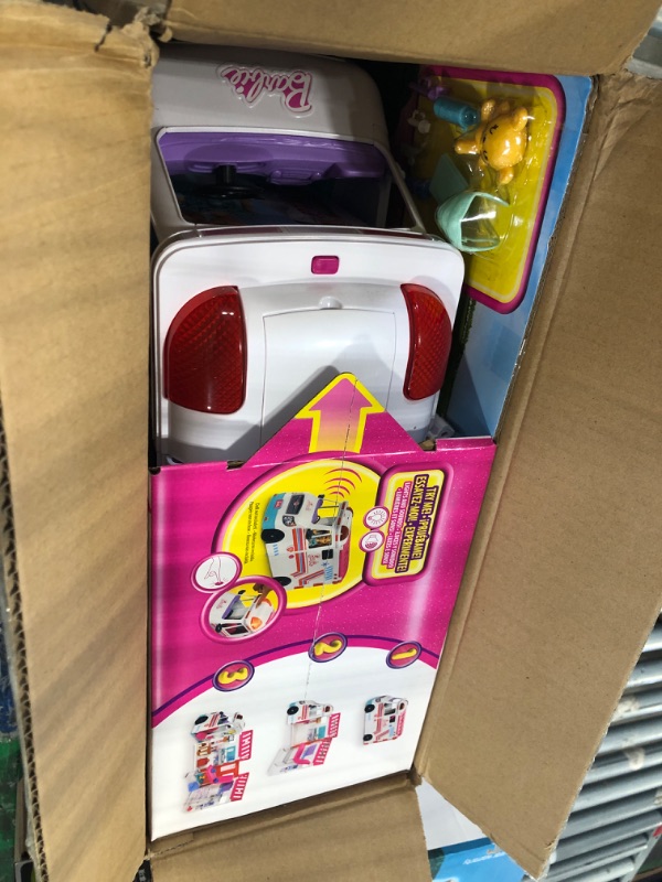Photo 1 of ???Barbie Playset with 20+ Accessories, Emergency Vehi??cle Transforms into 2+ Foot Hospital with Lights and Sounds, Care Clinic????????