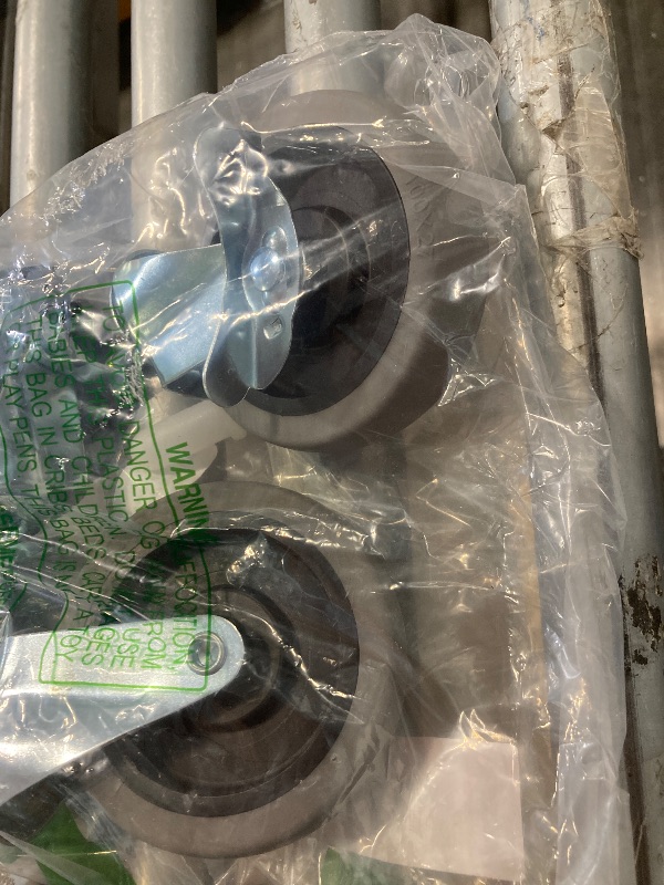 Photo 1 of Besitu 4 Inches Stem Caster Wheels, 7/16-Inch Stem Diameter Swivel Casters Set of 4 with Side Brake, Heavy Duty TPR Replacement Wheels for Utility Cart Rubbermaid Mop Bucket Shop Vac Weber Grills