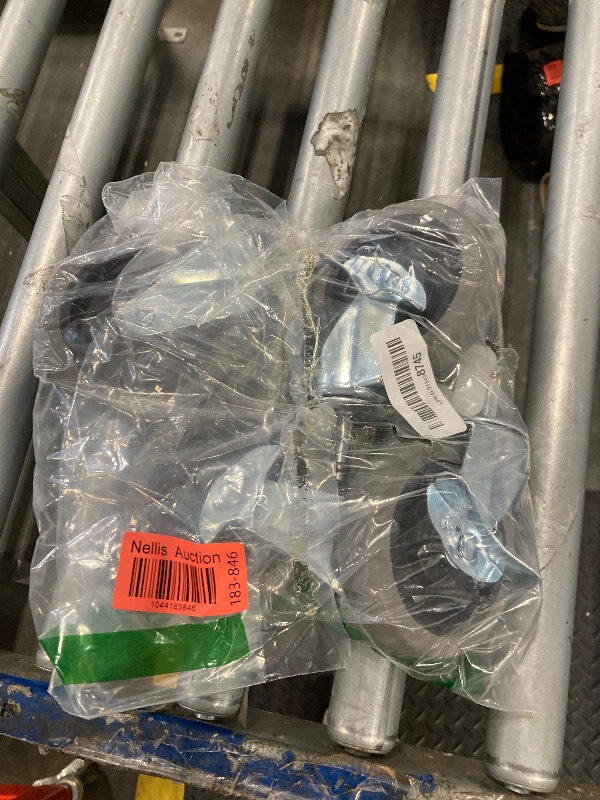 Photo 1 of Besitu 4 Inches Stem Caster Wheels, 7/16-Inch Stem Diameter Swivel Casters Set of 4 with Side Brake, Heavy Duty TPR Replacement Wheels for Utility Cart Rubbermaid Mop Bucket Shop Vac Weber Grills