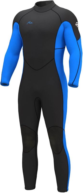 Photo 1 of Hevto Men Wetsuits 3/2mm Neoprene Wet Suit Back Front Zip in Cold Water for Surfing Swimming Diving M