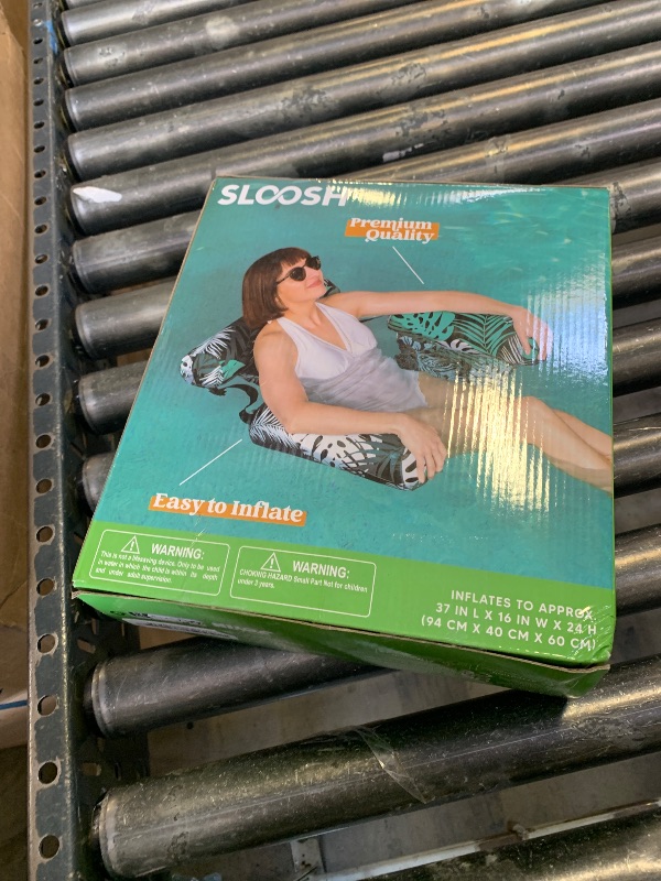 Photo 1 of Sloosh Pool Floats Adult, 2 Packs Inflatable Pool Lounge Chairs,Blow up Hammock Pool Noodles Floats for Adults,Floating Water Chair for Pool Party Lake River Water Fun(Tropical Leaves-Green,Blue)