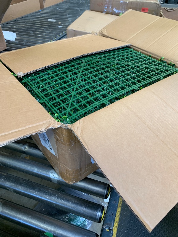 Photo 1 of Premium Boxwood Panels, 12pcs 20"x20" Grass Wall Panels with 50 Zip Ties,Artificial Greenery Backdrop Wall Decor with UV-Proof for Outdoor/Indoor, Privacy Green Plant Fence for Garden and Backyard.