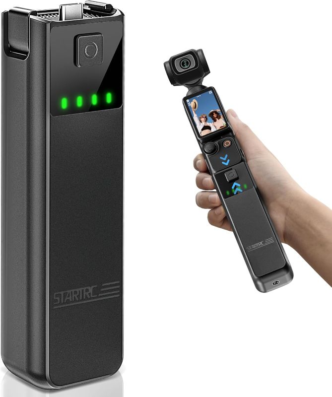 Photo 1 of Tomat Pocket 3 Battery Handle for DJI Osmo Pocket 3 Creator Combo Accessories, Built in 4000mAh Extra Battery 22.5W Fast Charging, Reserved 1/4 Thread
