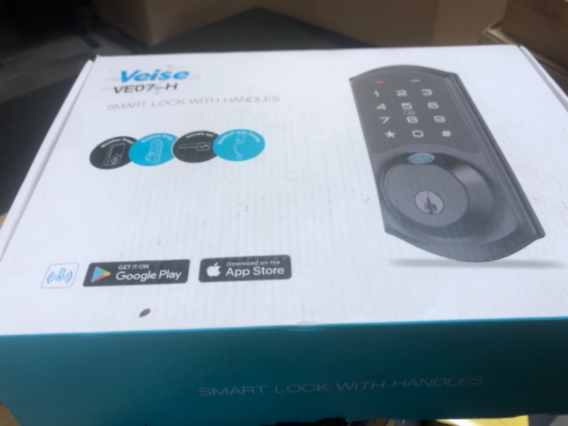 Photo 1 of Veise VE07-H Fingerprint Smart Locks for Front Door with Handle Set, App Control, Keyless Entry Keypad Deadbolt, Digital Electronic Touchscreen, Easy Install, Auto Lock, Satin Nickel