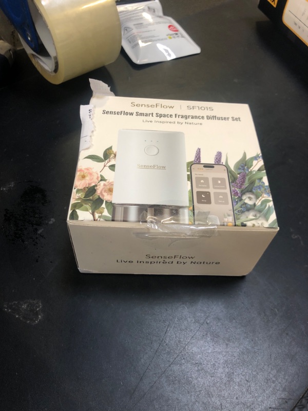 Photo 1 of SenseFlow SF101S Smart Wi-Fi Waterless Ultrasonic Essential Oil Diffuser–100% Plant-Based,120-Day Natural Air Freshener & Aromatherapy scent Diffuser Covers 100? for Home,Hotel-Capri Orange