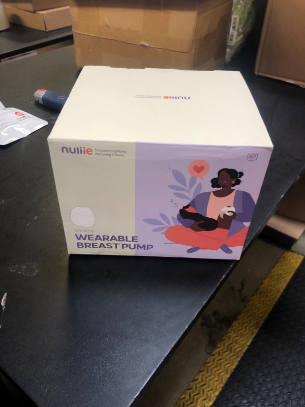 Photo 1 of Nuliie Hands-Free Breast Pump, Wearable Breastfeeding Pump 4 Modes 9 Levels with 18/21/24MM Flange, Electric Breast Pump Portable, Replaced Pumping Accessories Included (2 Packs, WhiteSmoke)