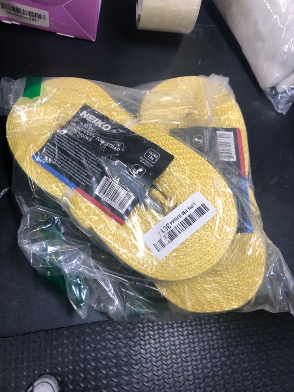 Photo 1 of NEIKO 51008A Heavy Duty Tow Strap with Hooks 2 Pack, 2” x 30’, 10,000 LB Capacity, Tow Rope for Vehicles, Cars, Trucks, ATV Tow Strap