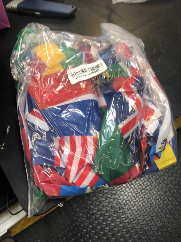 Photo 1 of Outus 6 Pcs World Flags Banner 1.5 x 3 ft International World Flag Decorations Country Bunting Nations Pleated Fan Bunting Backdrop for International Sports Events Club Events Grand Opening Decor