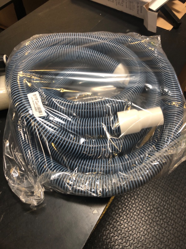 Photo 1 of OSMOFUZE Pool Vacuum Hose, Heavy Duty Manual Swimming Pool Cleaner Hose With Swivel Cuff for Above Ground and Inground Pools, 1-1/2 Inch x 18 Ft