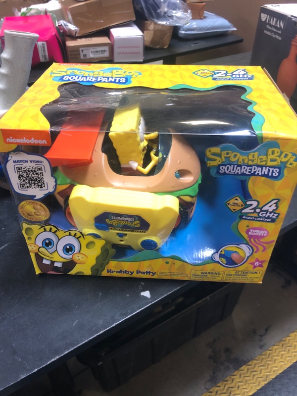 Photo 1 of NKOK Remote Control Krabby Patty with Spongebob Vehicle, Full Function RC Vehicle, Working Lights, Has Radio Control & Turbo Boost, Great Item for Kids, Ages 6 and up
