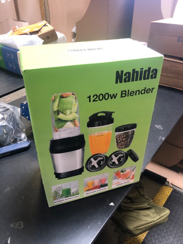 Photo 1 of Nahida Blender for Smoothies, 1200W Smoothie Blender for Ice Crushing, Blenders with (2) 6-Fin Blades, Personal Blenders for Kitchen with 23oz, 32oz, 37oz Easy Go Cups for Juices, Silver