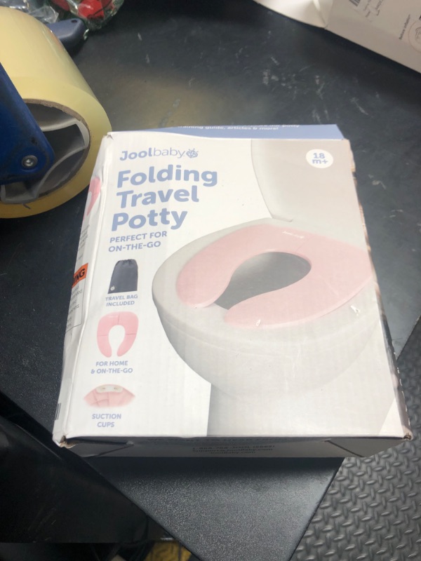 Photo 1 of Jool Baby Folding Travel Potty Training Seat for Toddlers, Fits Round & Oval Toilets, Non-Slip Suction Cups, Includes Free Travel Bag (Pink)