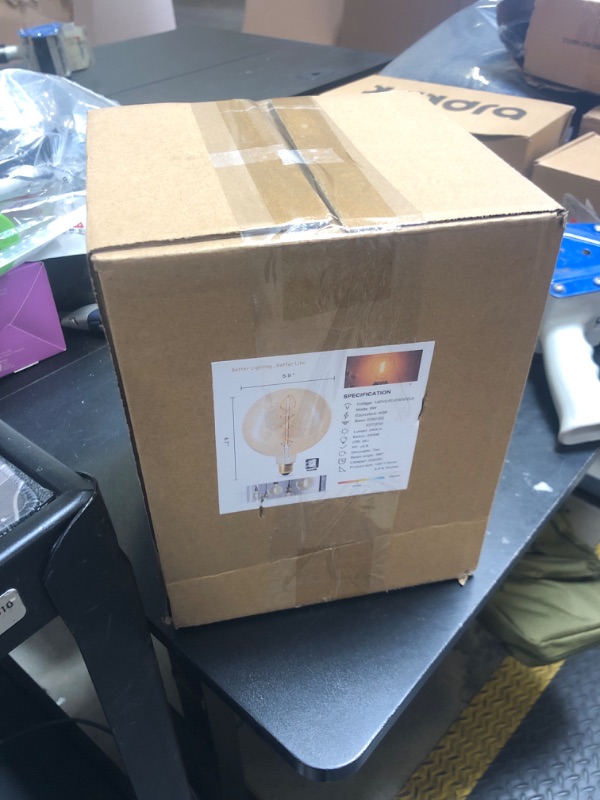 Photo 1 of Beilf Vintage Oversized Globe Edison Bulb E26, Dimmable 6W, Amber Glass, Warm White 2200K, Non Flicker, CRI90, 60 Watt Equivalent Large Decorative Light Bulb